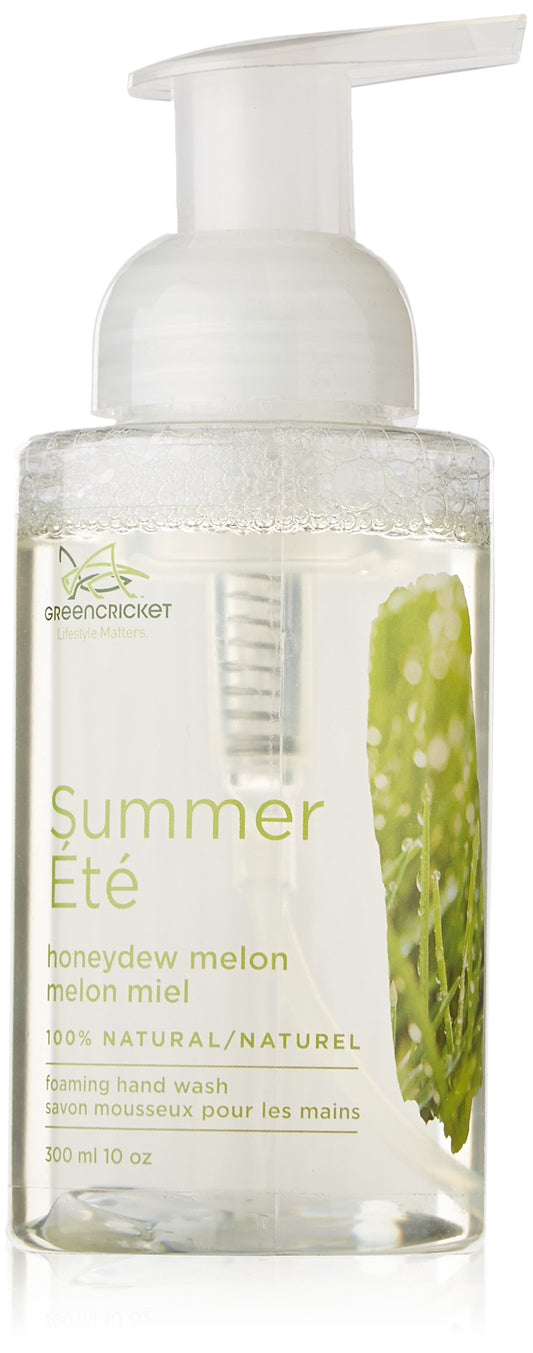Green Cricket 100-Percent Natural Foaming Hand Wash 300 ml Pump Bottle Summer, HoneyDew Melon