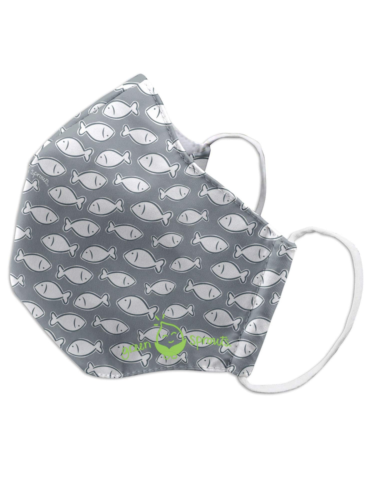 iPlay by Green Sprouts Reusable Face Mask-Gray Fish-Child, Grey Fish (Kids)