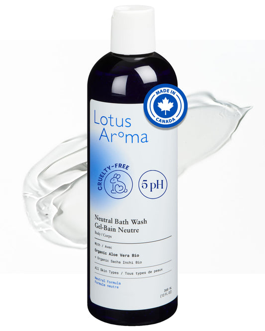 Lotus Aroma Unscented Body Wash – 100% Organic Body Wash, Plant-Based, Non-Greasy, Natural Bubble Bath and Body Shower Gel – Soothes, Hydrates, Softens and Invigorates Skin – 360 ML/12.0 fl. oz