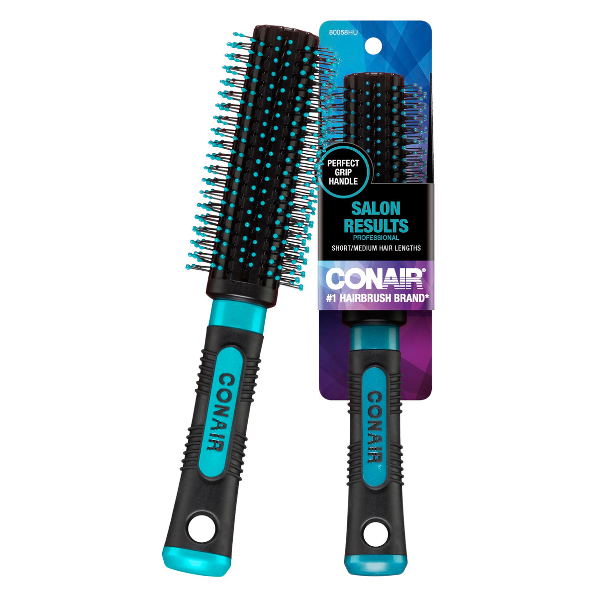 Conair Nylon Round Brush for Blow-Drying, Hairbrush for Short to Medium Hair Length, Color May Vary, 1 Pack