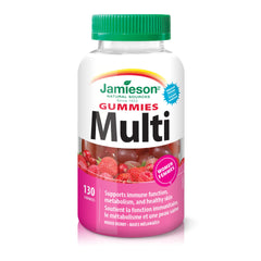 Jamieson Multivitamin Gummies for Women Mixed Berry Flavour, Supports Bone Health, Immunity, Energy, Hair, Skin and Nails. With Biotin and Vitamin B12, Vegetarian, Non-GMO, No Gluten, Artificial Colours, Flavours or Preservatives, 130 Count