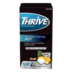 Thrive Nicotine Replacement Gum, Extra Strength, Fruit, 108 Count
