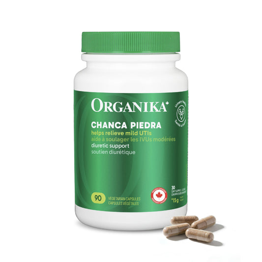 Organika Canadian-Made Chanca Piedra 500 mg - UTI Support | Kidney, Gallblader and Urinary Support, Cleansing- 90 vcaps