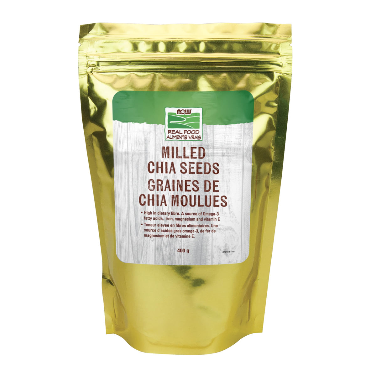 NOW Real Food Milled Chia Seed, 400g