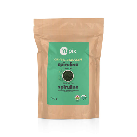 Yupik Organic Spirulina Powder 250g, USDA Certified, Non-GMO, Kosher, Gluten-Free, Vegan, High in Protein & Iron, Superfood for Smoothies, Shakes & Baking