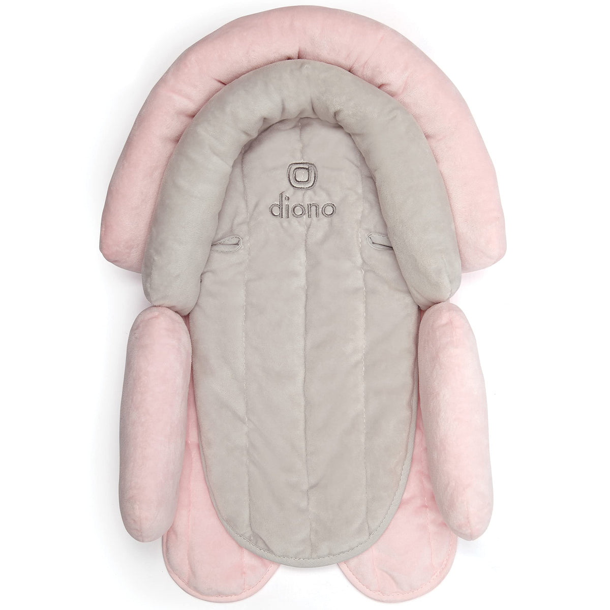 Diono Cuddle Soft 2-in-1 Head Support, Comforting head and body support for babies, Converts depending on infants size, Gray/Pink