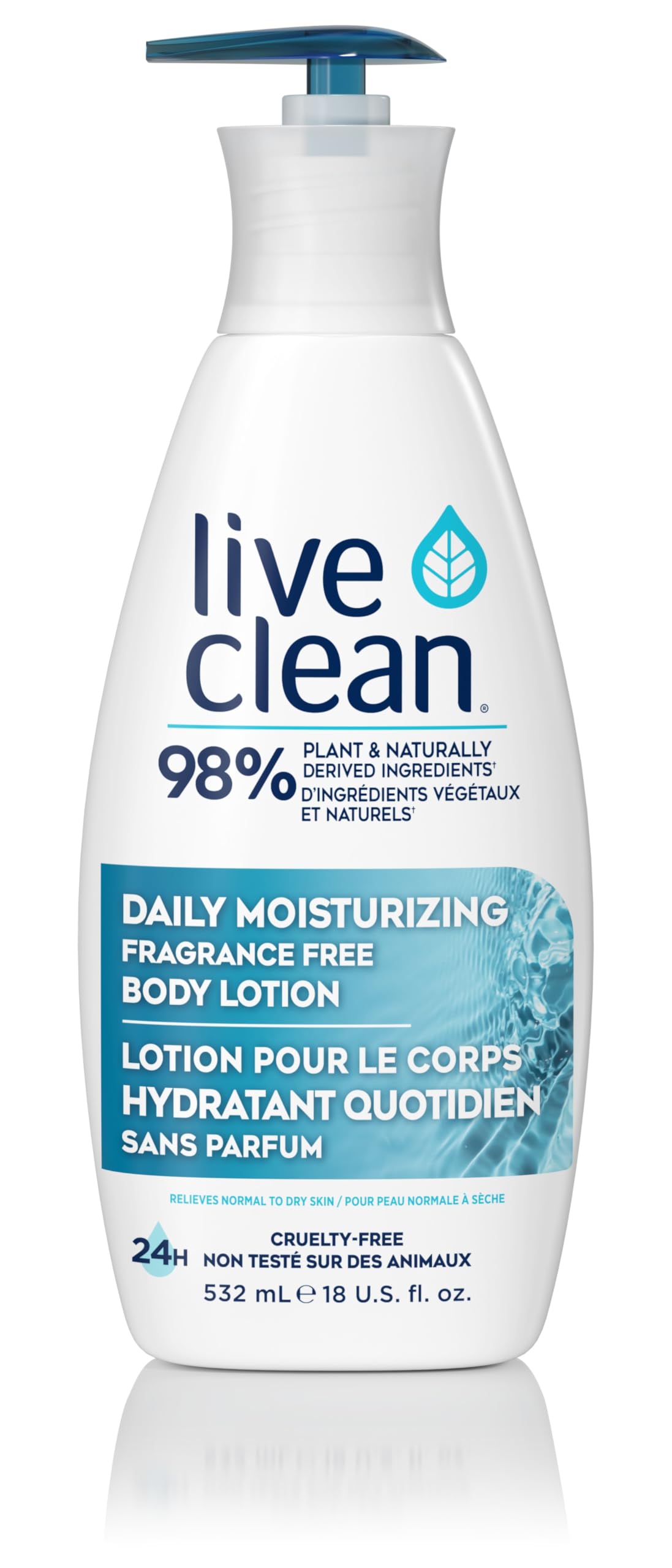 Live Clean Daily Moisturizing Body Lotion, Fragrance Free, 532 mL