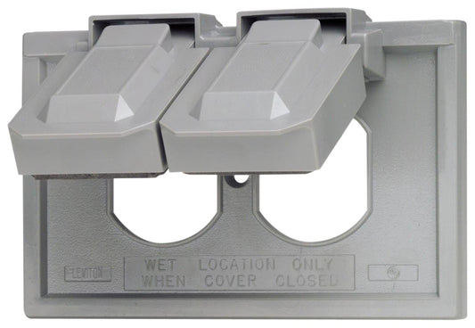 Leviton Wallplate Cover, 1 Gang, Duplex Device, 4976-0GY, Grey
