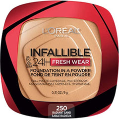 L’Oréal Paris Infallible 24h Fresh Wear Foundation In A Powder, Waterproof Matte Finish, Radiant Sand 250, 1 Count