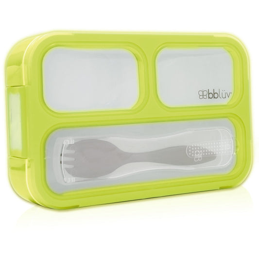 bblüv - Bentö - Small Sealed Lunchbox with Spork, Kids Leak-Proof, On-the-Go Meal, Snack Packing, BPA Free - For Kids (Lime)