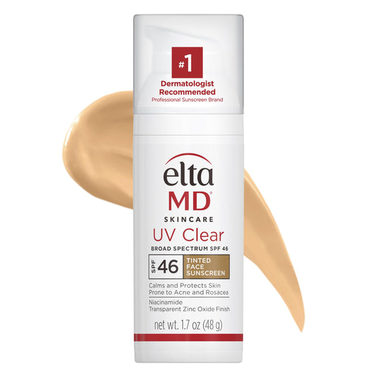 EltaMD UV Clear Tinted Face Sunscreen, SPF 46 Oil- Free with Zinc Oxide, Dermatologist Recommended, Stocking Stuffer