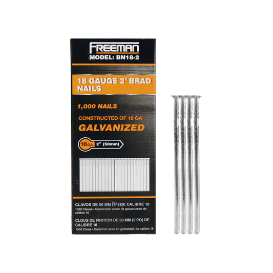 Freeman BN18-2 18-Gauge 2" Glue Collated Brad Nails (1000 Count)