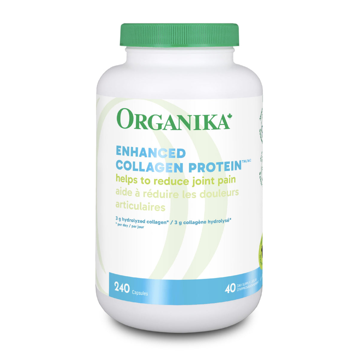 Organika Enhanced Collagen Protein Capsules - For Healthy Hair, Skin, Nails, Joints - Hydrolyzed For Better Absorption – Grass-Fed, Non-GMO - 240 Capsules