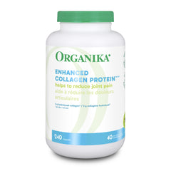 Organika Enhanced Collagen Protein Capsules - For Healthy Hair, Skin, Nails, Joints - Hydrolyzed For Better Absorption – Grass-Fed, Non-GMO - 240 Capsules