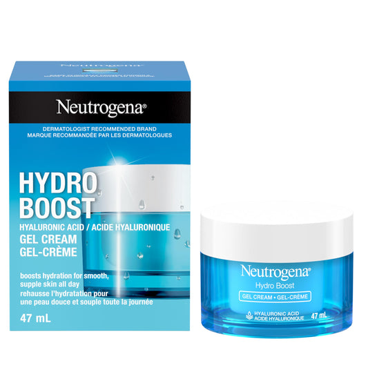 Neutrogena Hydro Boost Gel Cream Face Moisturizer - Oil-Free Facial Cream with Hyaluronic Acid for Dry Skin - Lightweight, Non-Comedogenic Daily Hydrating Formula, 47mL