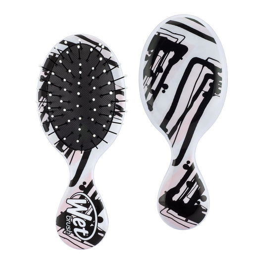 Wet Brush Mini Detangler Hair Brush, Watercolor Motif Minie - Pink Lines, Detangling Travel Hairbrush, Ultra-Soft IntelliFlex Bristles Glide Through Tangles with Ease, Pain-Free, All Hair Types