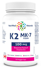 K2 MK-7 Vitamin 150 Veggie Caps - K2 Vitamin Supplement MK-7 Vitamin K-2 100 mcg - Heart Health - Cardiovascular Health - Blood Clotting - 3rd Party Tested - Formulated & Made in Canada