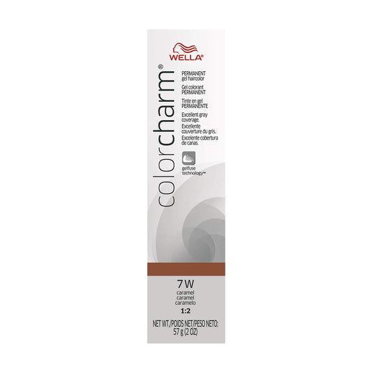 COLORCHARM Permanent Gel| Hair Color for Gray Coverage| 7W Caramel| 2 Fl oz.