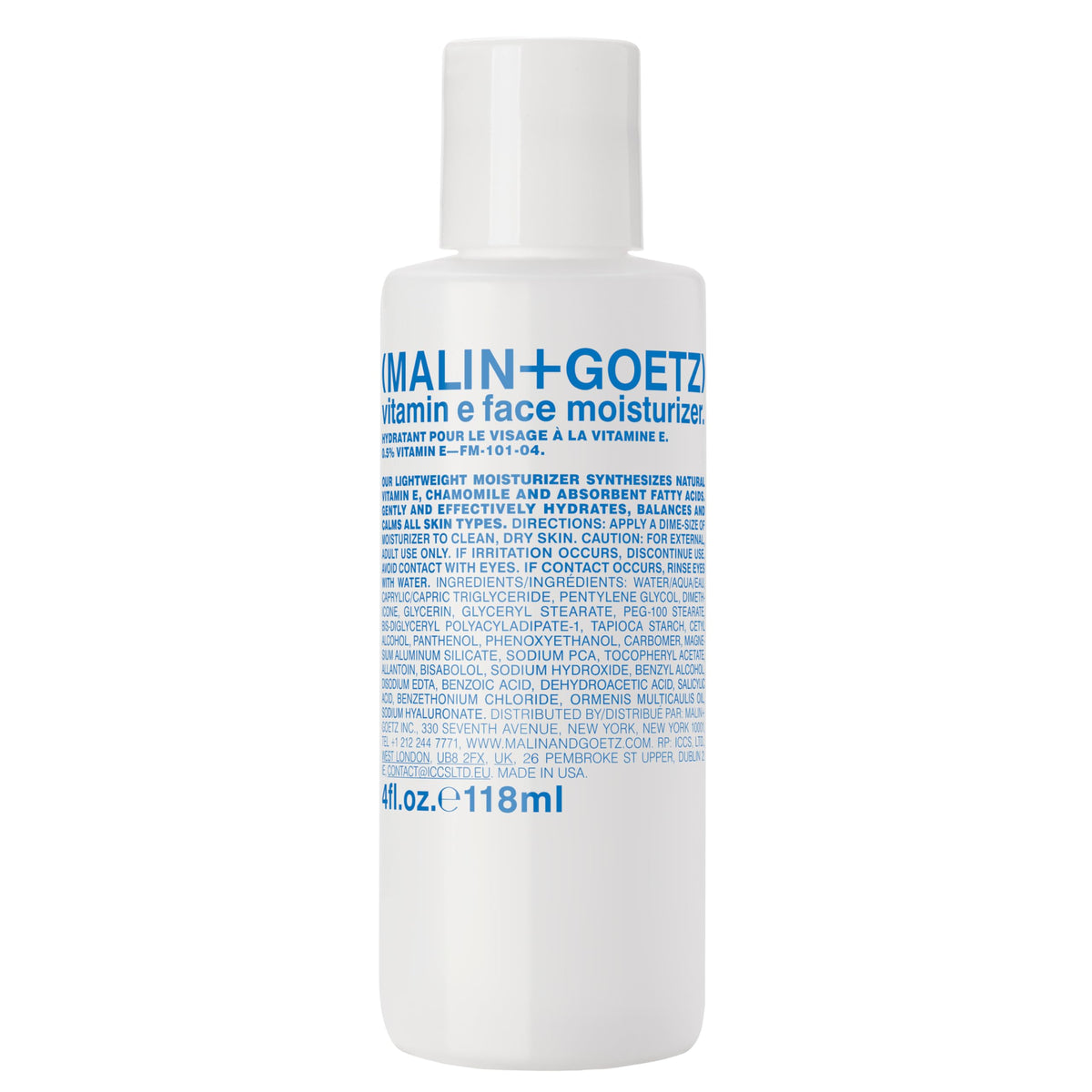 Malin + Goetz Vitamin E Face Moisturizer – hydrating, balancing, nourishing, face lotion for dry sensitive skin. multi-taksing, after shave, makeup primer, unisex cruelty free, vegan, 4 Fl Oz
