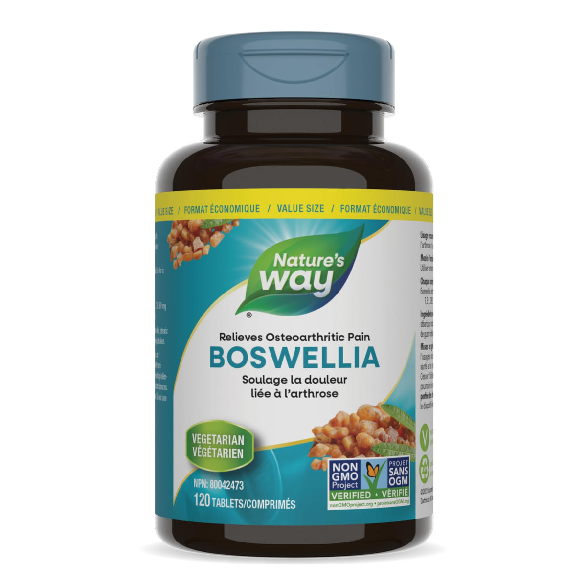 Nature’s Way Boswellia, 115 mg Boswellic Acids – Helps Relieve Joint Pain & Swelling Associated with Osteoarthritis of the Knee – Vegetarian, Non-GMO – 60 Tablets