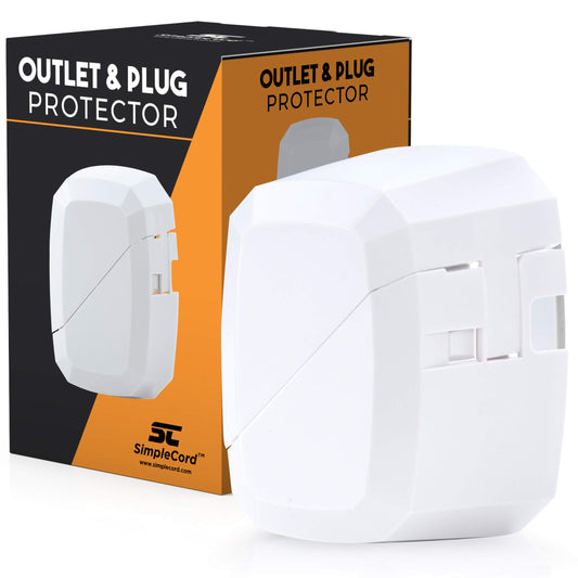 SimpleCord Outlet Cover- Sliding Door Electrical Socket Protector- for Childproofing Safety & Prevents Unplugging- Deep Wall Receptacle Box