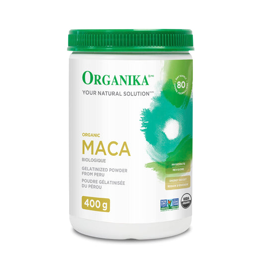 Organika Maca Certified Organic Powder- Gelatinized for High Bioavialability, Hormone Balance, Adaptogen to Help with Stress and Energy- 400g