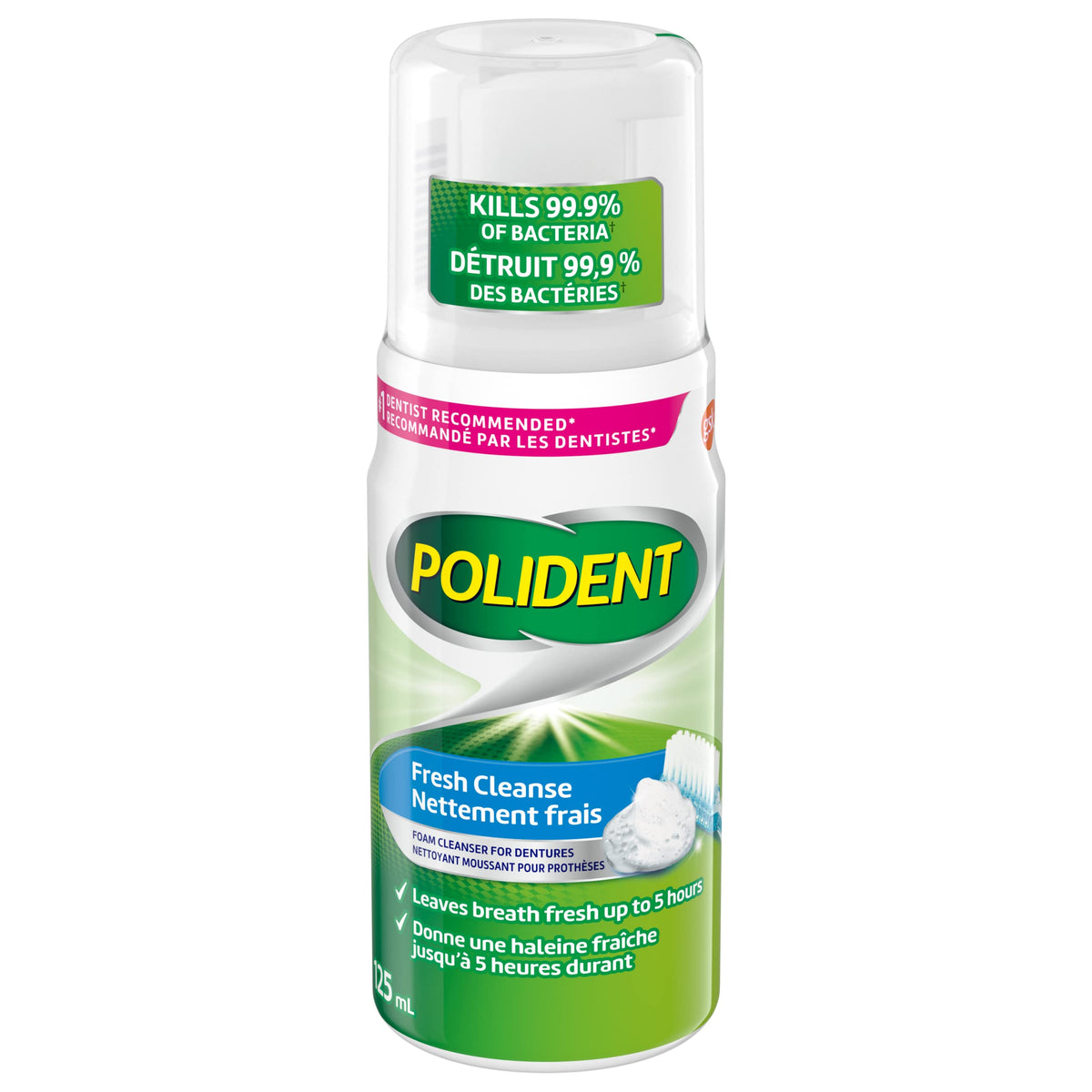 Polident Fresh Cleanse Denture Cleaner Foam, 125ml