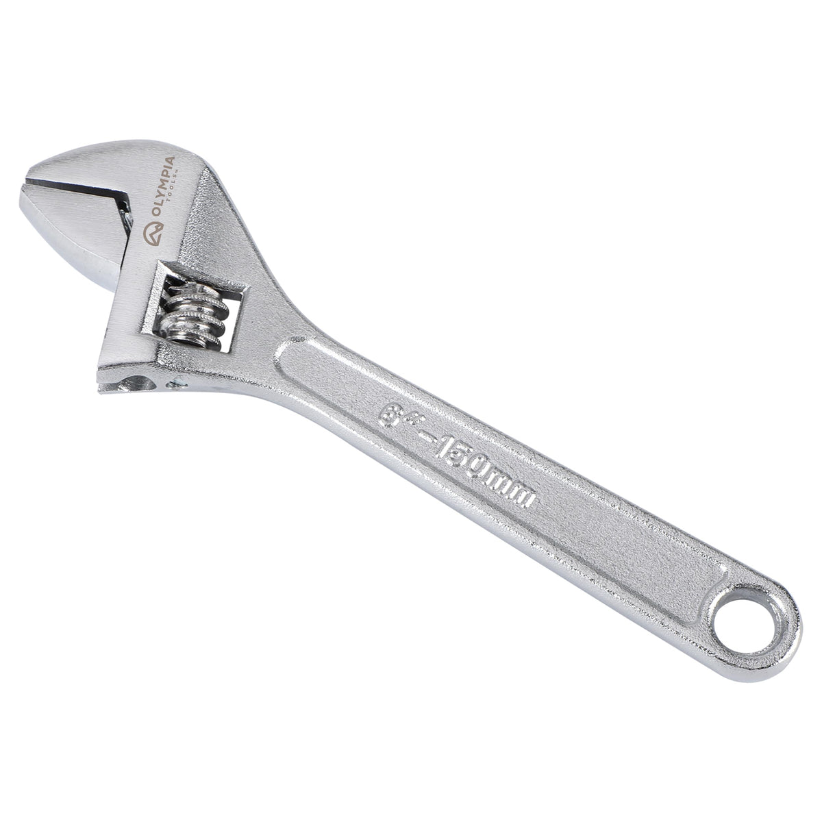 Olympia Tools 6" Adjustable Wrench, Heavy Duty Drop Forged Steel, Chrome Plated, Precision Machined Jaws, Rust Resistant