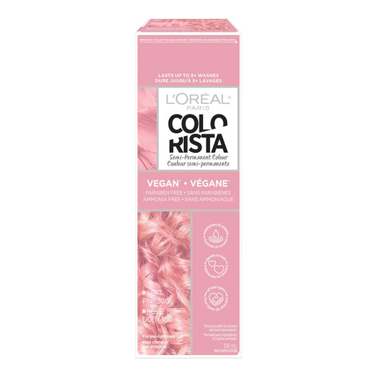 L'Oréal Paris Colorista Semi Permanent Hair Color for Bleached Blonde Hair, 300 Soft Pink, 1 EA (Packaging May Vary)