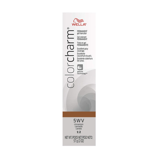 COLORCHARM Permanent Gel| Hair Color for Gray Coverage| 5WV Cinnamon| 2 Fl oz.
