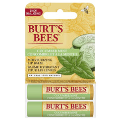 Burt's Bees 100% Natural Origin Moisturizing Lip Balm for Dry Chapped Lips, Get Soft and Hydrated Lips - Pack of 2 - Cucumber Mint