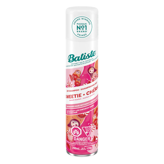 Batiste Dry Shampoo Spray, Special Edition, Sweetie, 200-ml, Raspberry & Vanilla Scent, Leaves Hair Smelling Great, Instantly Refresh Hair and Absorb Oil Between Washes