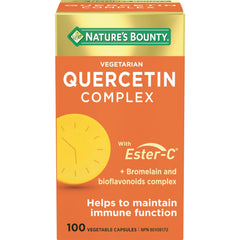 NATURE'S BOUNTY Quercetin Complex, Ester-C, Bromelain, Bioflavonoids, Helps with Immune Function, Used in Herbal Medicine as a Blood Vessel & Capillary Protectant, Vegetarian, Capsules, 94.8 g