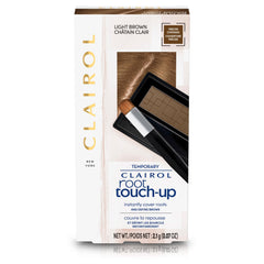 Clairol Root Touch-Up Temporary Concealing Powder, Light Brown Hair Colour | Ammonia-Free | Instantly Cover Roots + Define Eyebrows | On-the-Go Compact with Mirror and Application Brush | Pack of 1