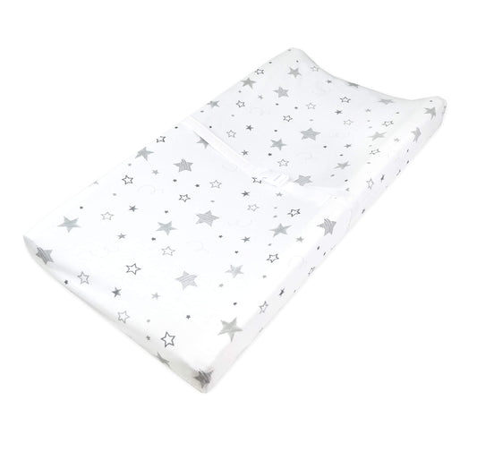 American Baby Company Printed 100% Natural Cotton Jersey Knit Fitted Contoured Changing Table Pad Cover, Super Stars, Soft Breathable, for Boys and Girls