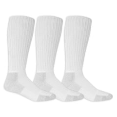 Dr. Scholl's Men's Advanced Relief Blisterguard Socks-2 & 3 Pair Packs-Non-Binding Cushioned Comfort, White - Wide-top Crew (3 Pairs), 13-15