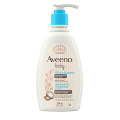 Aveeno Baby Daily Moisturizing Wash & Shampoo, Natural Coconut Scent, Shea Butter & Oat Extract, Body Wash, Hypoallergenic, 354-mL