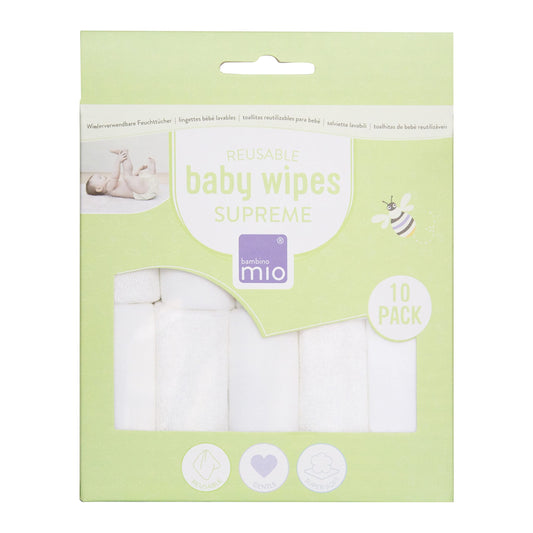 supreme reusable baby wipes, 10 pack
