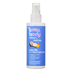 Lottabody Love Me 5-n-1 Leave-In Treatment with Coconut & Shea Oils, Lightweight, All-In-One, Leave-In Spray for Detangling Heat Protection Moisture Shine & Frizz Control, 5 oz
