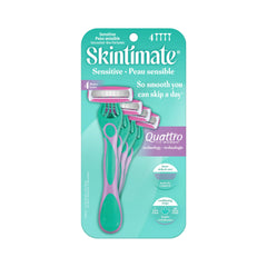 Skintimate Peace of mind Sensitive Skin Disposable Razors for Women, Flexible Triple-blade Design Adapts To Your Curves, 4 Count