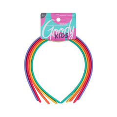 Goody Kids Ouchless Classic Headband - 5 Count, Assorted Colors - For All Hair Types - Beautiful Design for Instant Style - Pain-Free Hair Accessories for Boys, and Girls