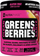 NUTRAPHASE CLEAN GREENS & BERRIES FRUIT PUNCH 30 SERVINGS