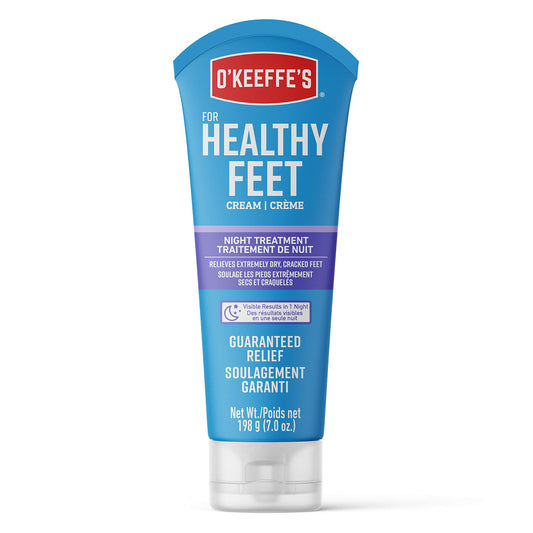 O'Keeffe's Healthy Feet Night Treatment Foot Cream, Restorative Lotion Works While You Sleep, Deep Conditioning Oils, 7oz/198g Tube, (Pack of 1)