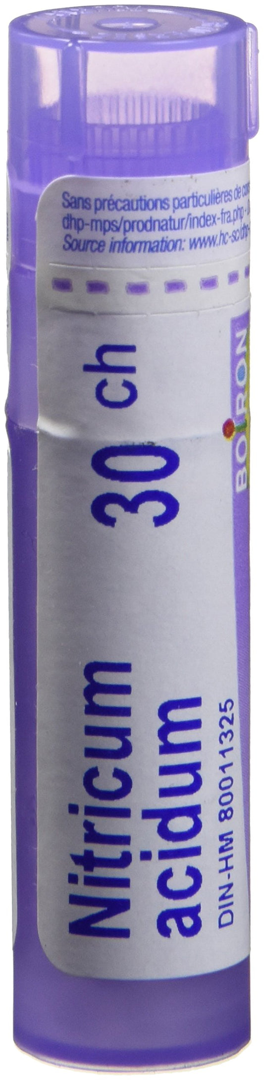 Boiron Nitricum acidum 30ch,Homeopathic medicine. Each tube contains 4 g (approximately 80 pellets)