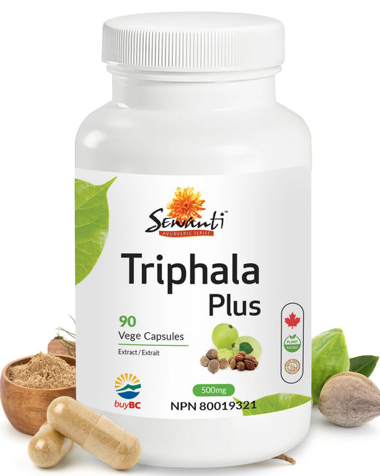 Sewanti Ayurvedic Triphala Capsules - Made with Amla, Haritaki & Bhibitaki for Constipation, Digestion & Eye Support - 90 Vegan Capsules, 500mg