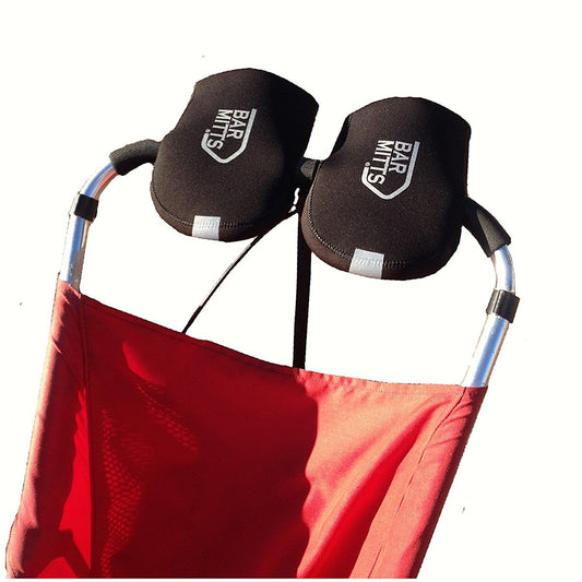 Bar Mitts Pair of Attachable Cold Weather Stroller Mitts fits Baby Jogger Strollers | Waterproof | Open Access Design | Easy Installation | Safety Reflection Logo
