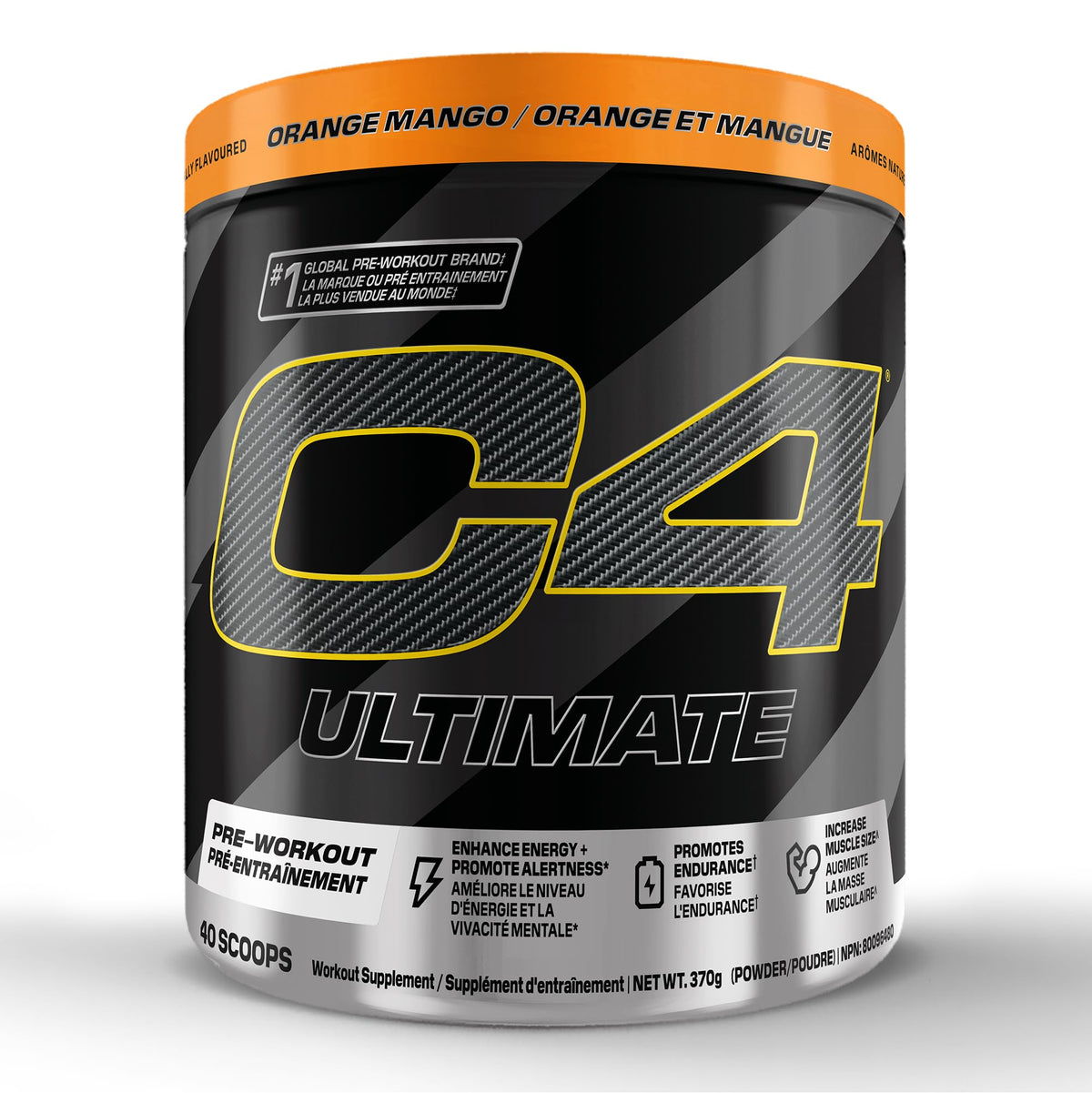 Cellucor C4 Ultimate Pre Workout Powder - Sugar Free Preworkout Energy with 300mg Caffeine and Creatine for Men & Women - Orange Mango, 20 Servings