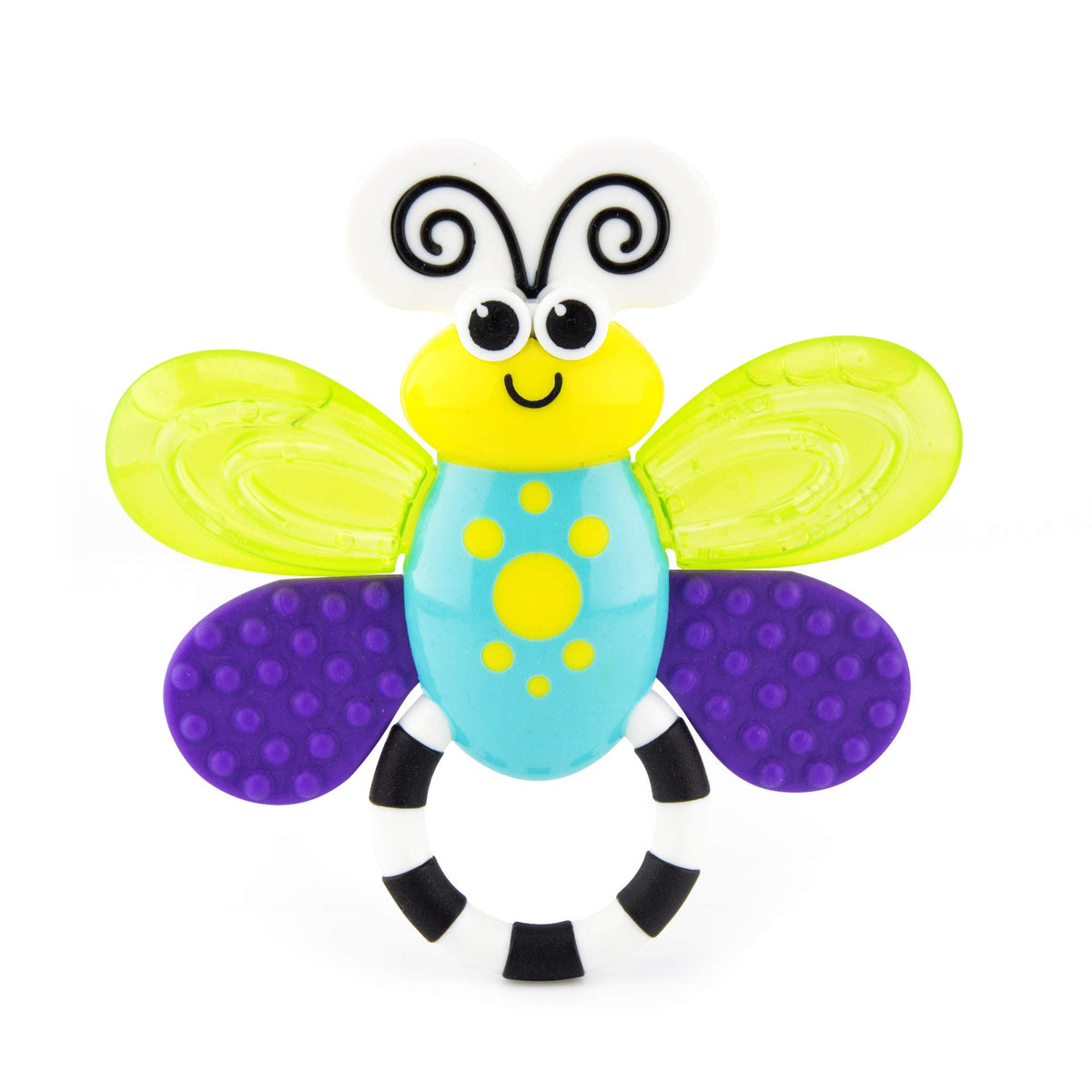 Sassy Flutterby Teether - Water-Filled Teether Soothes Gums - Variety of Textures Massage Gums - For Ages 3 Months and Up