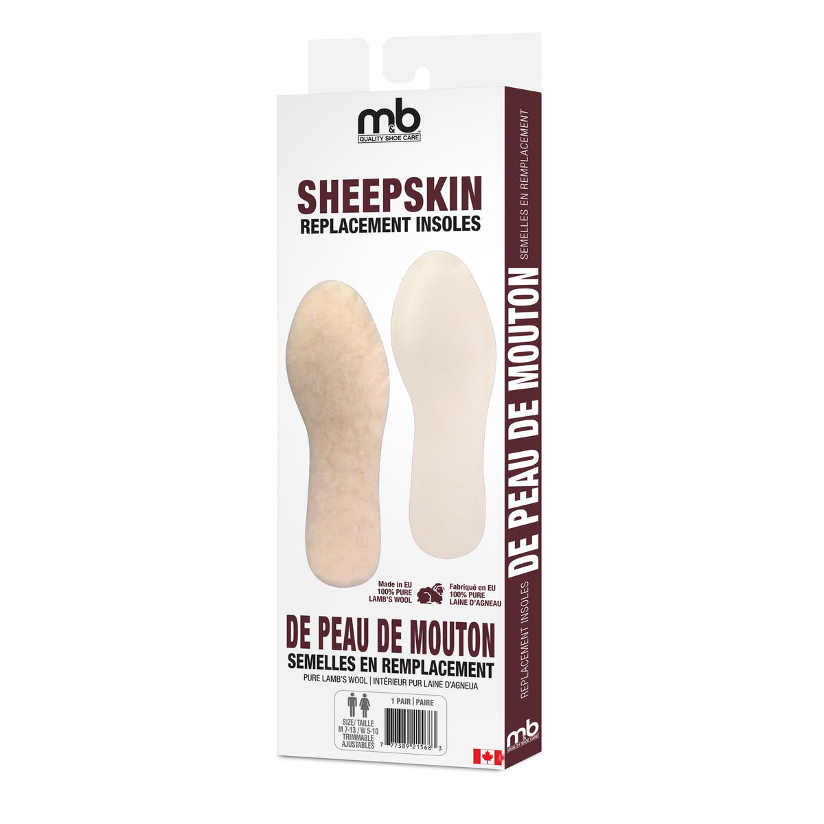 MONEYSWORTH & BEST | SHEEPSKIN INSOLE | Keep your feet warm and dry! | MEN'S SIZE 11 | MADE IN SPAIN