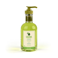 Cucina Hand Soap with Olive Oil, Lime Zest and Cypress, Biodegradable Formula, Refillable Glass Bottle, 200 ml, Fruits and Passion
